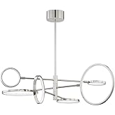 Hudson Valley Lighting Saturn 6-Light LED Chandelier - Polished Nickel Finish - Matte White Glass and Metal Shade