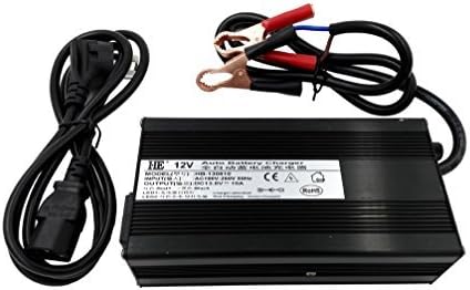 HEBANG 12V 10A Three-stages Sealed Lead Acid Battery Charger Auto Battery Charger Car Electric Bicycle Quad Van Motorcycle Battery Trickle Charger Alligator Clips