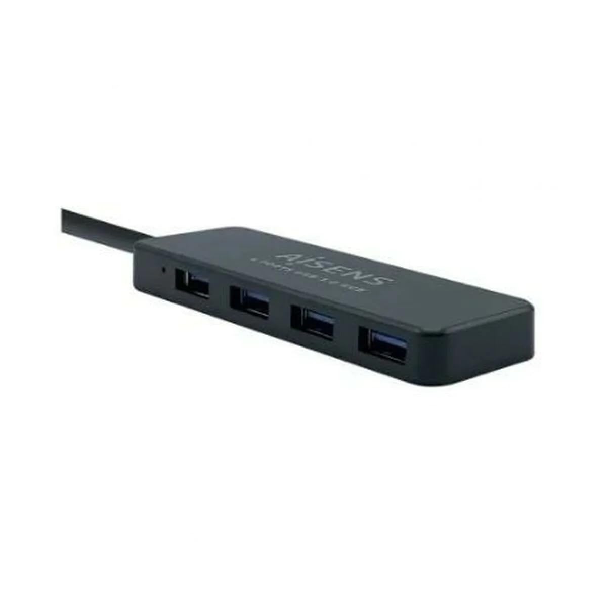 AISENS A106-0399 HUB USB 3.0 Type A/M-4xA/H Type, Black, 30 Inches