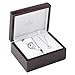 Bulova Women's 96X111 Crystal Pendant and Bangle Set White Dial Watch