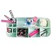 mDesign Plastic Divided Cosmetic Organizer Caddy Tote Bin with Handle, for Bathroom Vanity Storage - Holds Blush, Makeup Brushes, Palettes, Lipstick, Nail Polish - Lumiere Collection - Mint Green