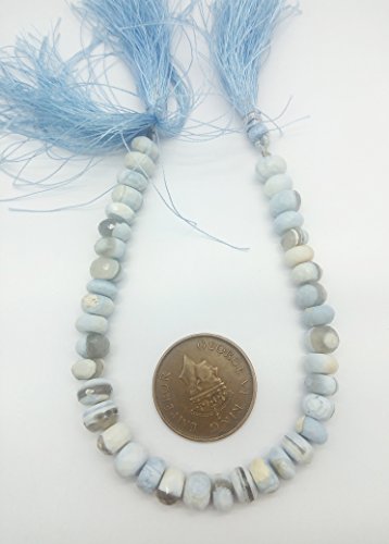 1 Strand Natural Bulder Opal Size 8 mm, weight 89.75 Cts. Round & Faceted Shape with 8" Long.