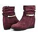 DREAM PAIRS COLINE Women's Casual Hidden Wedge Side Zipper Fuax Furs Line Booties Shoes