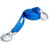 Driver Recovery 2" x 20' Heavy Duty Tow Strap with Safety Hooks - 10,000 Pound Pulling Power for Emergency Recovery Winch Towing