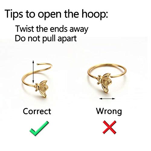 Memorjew Bee Belly Button Ring for Women, 925 Sterling Silver 20g Small