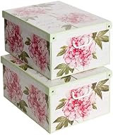 Lavatelli Peonie Collection Cardboard Storage Boxes with Lids Set of 2