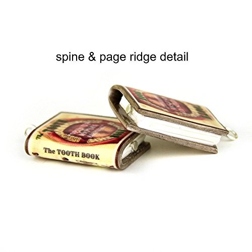 The TOOTH BOOK Vintage Dentistry Clay Mini Book Expandable Bangle Bracelet by Book Beads SALE