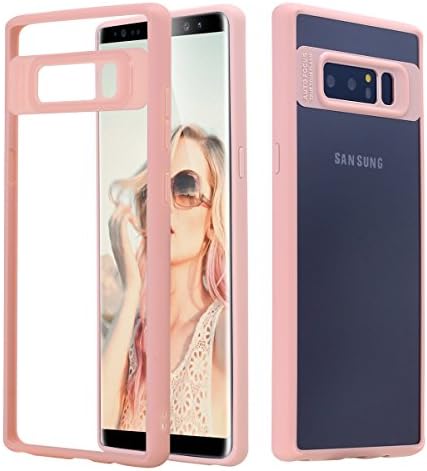 Galaxy Note 8 Case, Pandawell Air Hybrid Transparent Slim Scratch Resistant Clear hard PC with TPU bumper Protective Case Cover for Samsung Galaxy Note 8 - Pink