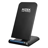 Fast Wireless Charger, Hizek 10W Qi Wireless Charging Stand 2A Tilt Cellphone Holder 2 Coils for All QI-Enabled Devices, iphoneX, iphone8/8plus,Galaxy Note5/ S8/S8Plus/S7/S7Edge/S6Edge(Black)