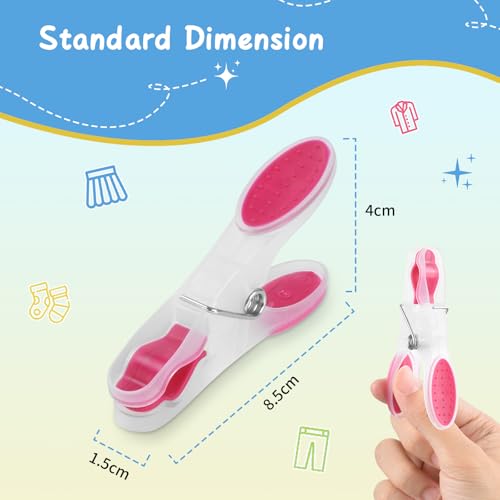 AiQInu Pack of 30 Plastic Clothes Pegs, Non-Slip Clothes Pegs, Multi-Coloured Clips with Soft Padded for Towels, Socks, Underwears and Clothes