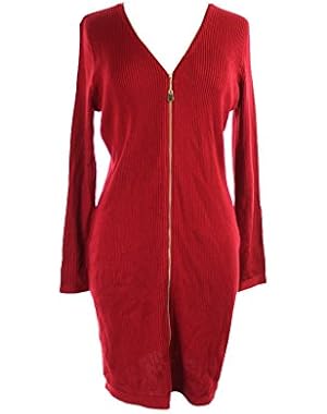 Calvin Klein Women's Zip Front Long Sleeve Sweater Dress