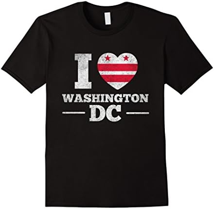 Mens Washington DC Flag TShirt USA Vintage Travel Gift Tee Shirt 3XL Black