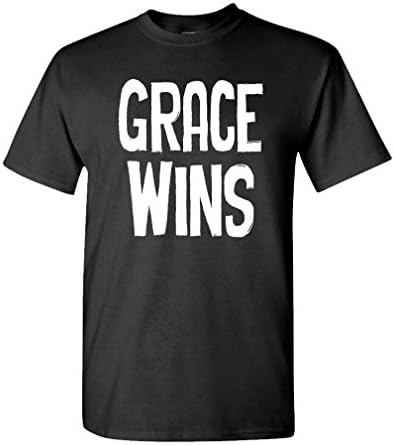v2 GRACE WINS - jesus christ christian 3:16 - Mens Cotton T-Shirt, S, Black v2