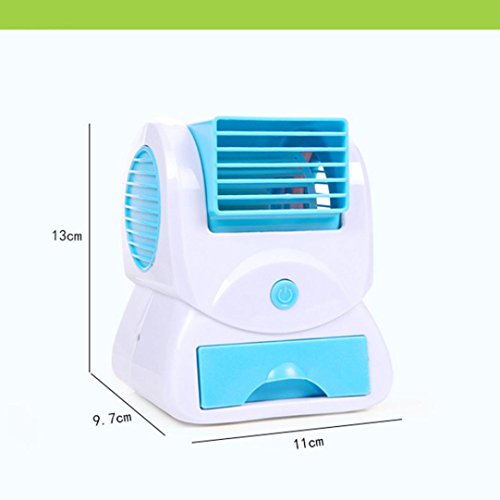 Hometom Mini Portable Air Conditioner, Desktop USB Rechargeable Small Fan Personal Space Cooler (Green) - Thumbnail 5