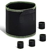 Growneer 5-Pack 5 Gallons Planting Grow Bags Aeration Fabric Pots w/ Handles