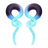 BodyJ4You Glass Taper Treble Spiral Purple Sky Plugs Ear Gauges Hanger 4G-16mm Twist Stretchers 2PCS…