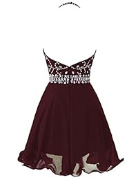 Vestido de graduación Topdress corto, con espalda escotada, con perlas decorativas