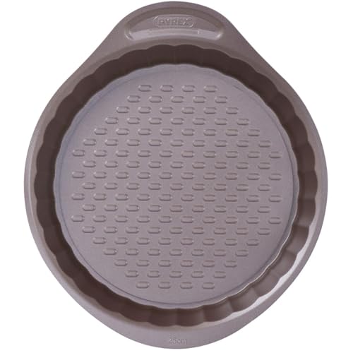 Pyrex Cake Mould with Removable Bottom 25 cm Asymmetry, Steel, Black, 3.5 cm