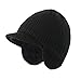 Home Prefer Baby Toddler Boys Winter Hat Fuzzy Fleece Knitted Beanie Hat with Visor Earflaps Hat Black 3-24 Months