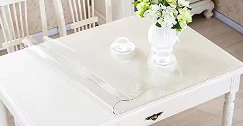 Waterproof Soft Glass Alike PVC Protector for Table/Desk Table Pads Table Covers With Multi Size Available, Transparent ,Thickness 1.5mm/23.6 x 39 Inches