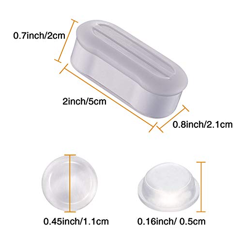 Blulu 8 Pieces Toilet Seat Bumpers Toilet Bumper Kit and 64 Pieces Toilet Lid Bumpers Clear
