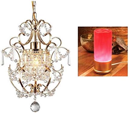 Ava 1 Light Crystal Chandelier with Table Lamp (Emily Gold)