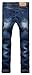 Men's Ripped Slim Fit Straight Denim Jeans Vintage Style with Broken Holes 03 W30
