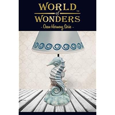 World of Wonders - Ocean Harmony - Sea Light Glow - Elegant Seahorse & Coral Decorative Table and Desk Lamp with Waves… 41jluMFfNoL