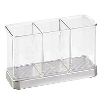InterDesign Forma Flatware Organizer, Brushed Stainless Steel and Clear