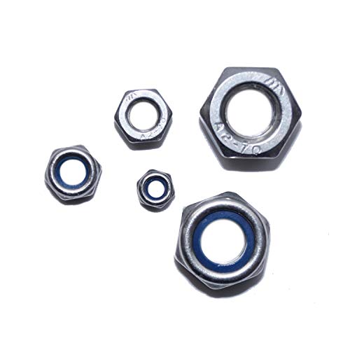Gleitmo Locking Nuts M16 Pack of 6 Low Form DIN 985 A2 Stainless Steel Nuts V2A Hex Nut
