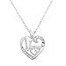 Mother's Day Series Hollow Rhinestone Heart with Words Pendant Necklace Best Gift for Moms Antique white MOM
