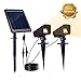 KEYNICE Solar Lights, Outdoor Solar Spotlights, IP65 Waterproof Landscape Lighting Lamp, Bright and Dark Sensing Auto On Off Security Night Lights with 2 Warm White Lights for Pathway Garden Patio