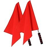NUOBESTY 2pcs Referee Flags Handheld Signal Flags With Sponge Handle For Soccer Basketball Football Sports Competition
