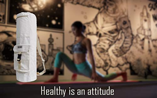 Top-Lander-Yoga-Mat-Carrier-Bag-with-Pockets-100-Cotton-Canvas-Materials-Adjustable-Strap-and-Drawstring-Closure-Design