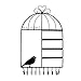 Ushoppingcart Wall Mount Jewelry Organizer Hanging Earring Holder Necklace Jewellry Display Stand Rack (birdcage pattern: black)