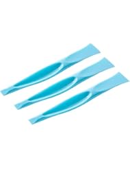 Plastic Scraper Label Scraper Label Peeler Can Opener, Eunion Plastic Multipurpose Stiff Scraper Scratch Free Cleaning Tool - 3 Pack, Blue