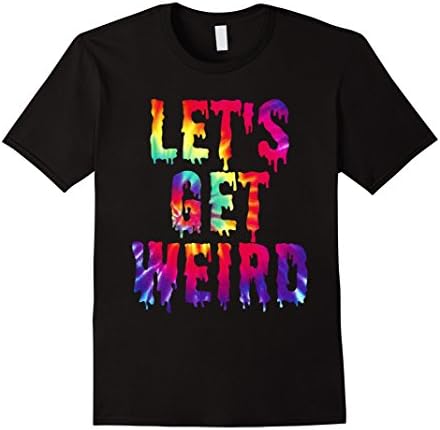 Mens GENYOLO LETS GET WEIRD Shirt. Black Tie Dye T-Shirt Large Black