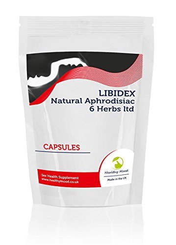 LIBIDEX 6 Herbs LTD for Adults Sex Vitamins Food Health Supplement 120 Capsules Pumpkin Seed Oil, Damiana, Muira Puama, Siberian Ginseng, Maca & Selenium Yeast