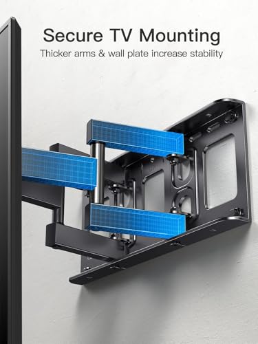 Pipishell TV Wall Mount for 26-74 inch Flat Curved LED LCD Screen TVs up to 45 kg, Full Motion TV Mount Bracket Articulating Swivel Extension Tilting Leveling, Max VESA 400x400mm, PIMFK1