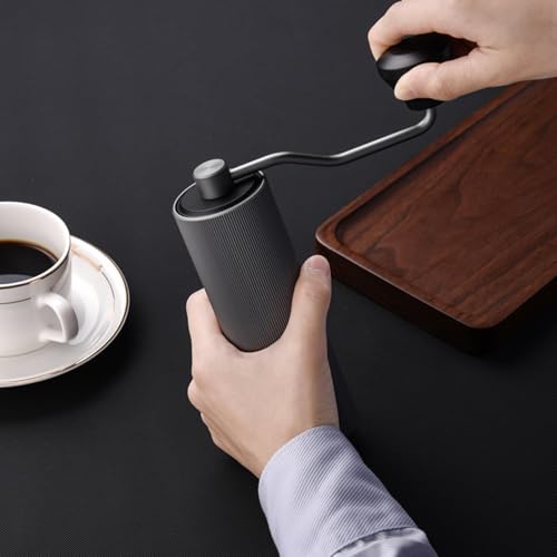 Gywjioy Manual Coffee Grinder B2，Hand Coffee Grinder with Stainless Steel 38mm Contemporary Conical Burr，Capacity 25g ，Adjustable Setting High-Precision Double Bearing Positioning (Black)