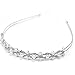 Pixnor Wedding Party Bridal Bridesmaid Flower Girl Double Faux Pearl Crown Headband Tiara