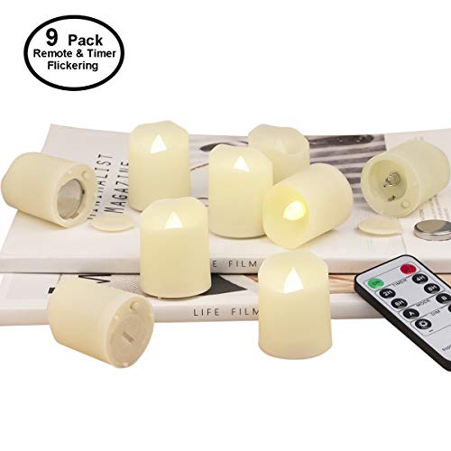 Battery Operated Tea Lights 1.8'' Candle Height Remote +Timer Warm White 9packs eBay