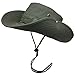 Bodvera Outdoor Fishing Bucket Hat Sun Boonie UV Protection Cap Summer Camouflage Hat with Side Snap Chin Cord, Army Green