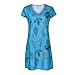Women Tunic Shift Dress | Ladies Plus Size Leaf Print V Neck Shorts Sleeve T Shirts Dresses with Front Pocket |Casual Mini Dressthumb 3