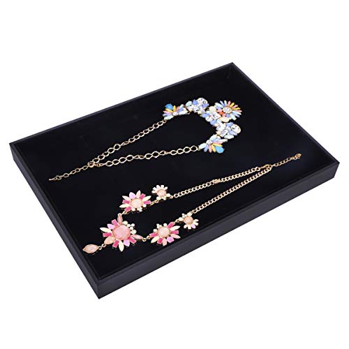 AUTOARK Velvet Stackable 12 Grid Jewelry Tray Showcase Display Organizer,Black,AJ-031
