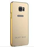 Samsung Note 5 Case,Ultra-thin Luxury Aluminum Metal Mirror PC Back Case Cover for Samsung Galaxy Note 5 Gold