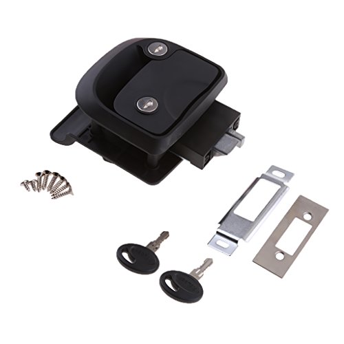 MonkeyJack Black RV Camper Trailer Motorhome Paddle Door Lock Latch Handle Knob Deadbolt