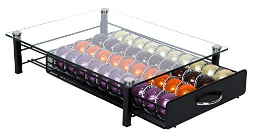 Click Here to See More Images Insight Nespresso Vertuoline Coffee Pod Holder (Holds 40 Vertuo Coffee or Espresso Capsules)-- Tempered Glass Drawer (Coffee pods NOT Included. Does NOT fit K-Cups)