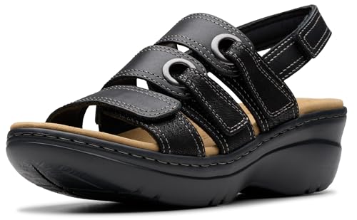 Clarks Women Merliah 2 Bali Black Combi Leather 10 Wide at Amazon