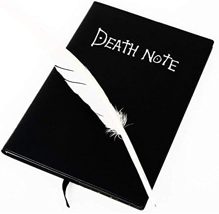1xToruiwa Notebook Diary Book Death Note Blank Writing Book Notepad Travel Journal with Black PU Leather Cover Stationery Office Supplies 21 * 15cm